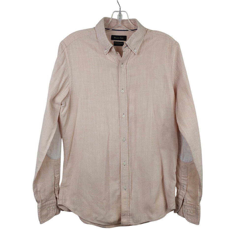Mens M Neutral Peachy‎ Business Casual Workwear Officecore Button Down Shirt Top